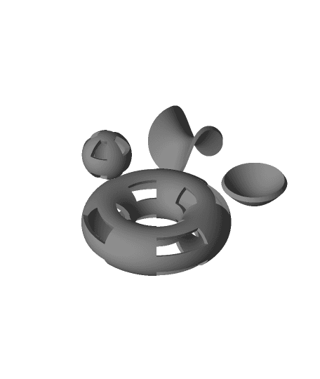 Shaded curvature surfaces 3d model