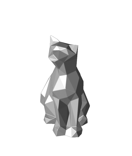Low poly Cat, with rounded edges for better looking - support free 3d model