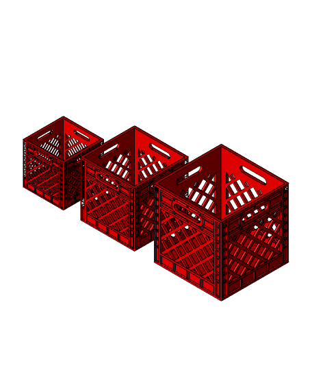 Support Free Milk Crate 3d model