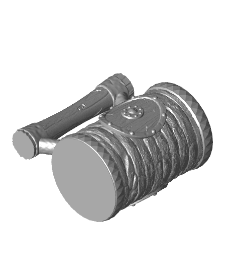 Stone with Round Shield Beer Can Holder / Koozie 3d model