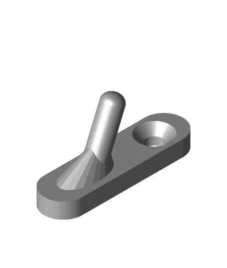 Simple Wall Hook - Single Short Peg 3d model