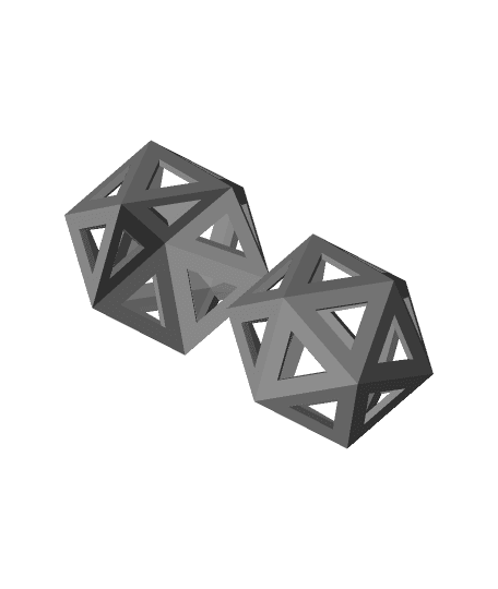 Dented icosahedron and icosahedron 3d model