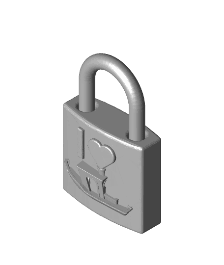 thangs valentine's day contest I heart benchy love lock 3d model