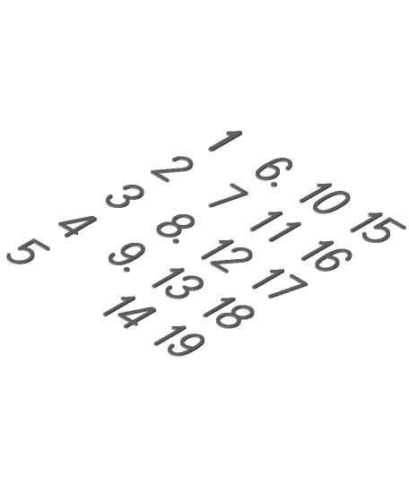 Number insets for 15+4 puzzle tiles 3d model
