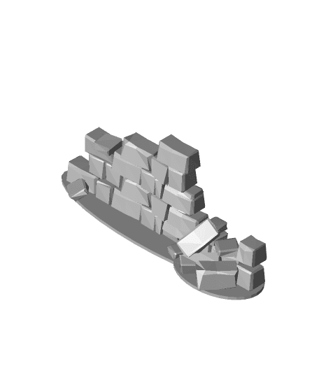 28mm Stone wall pack 3d model