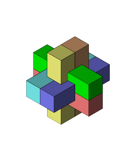 Colorful Puzzle 3d model