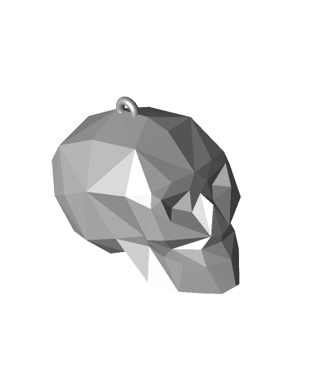 Low poly skull Christmas ornaments tree 3d model