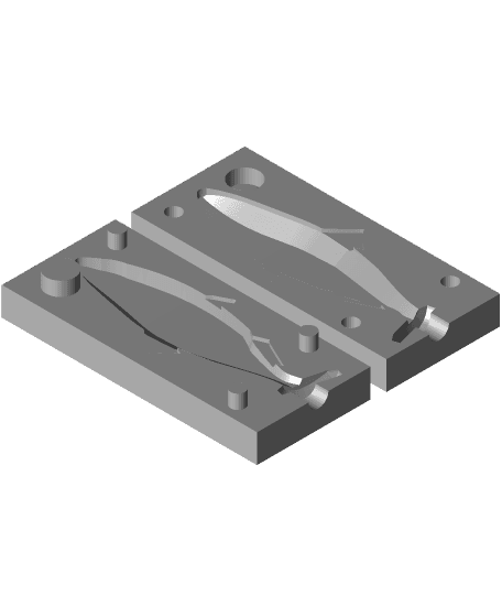 Shad fishing lure mold by jkeatz full viewable 3d model