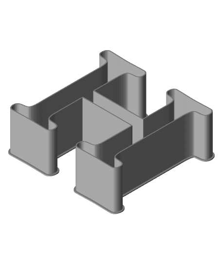 'H' Letter, nestable box (v1) by PPAC full viewable 3d model