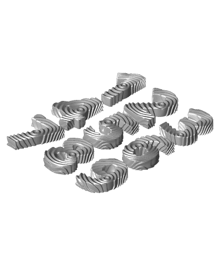 Wavey Numbers by DaveMakesStuff full viewable 3d model