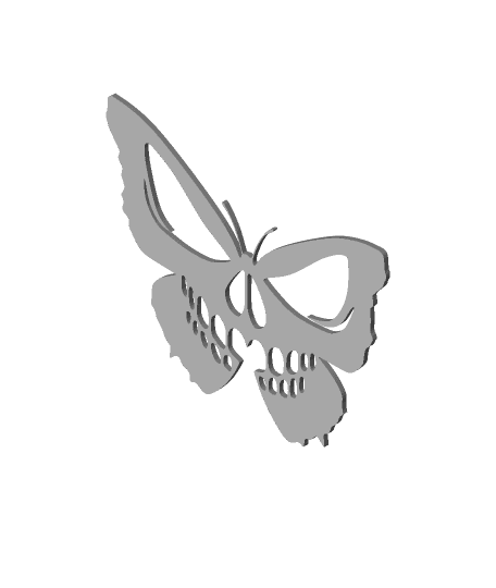 Butterfly Skull 2D Art.stl 3d model