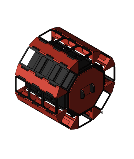 Rolling Gridfinity Octofinity Box - 3x1x4 Version 3d model