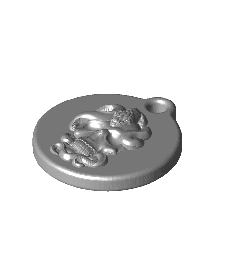 Snake Skull Keychain - Zipper Pull 3d model