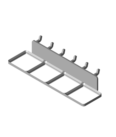 Gridfinity Pegboard Frame 4x1 3d model