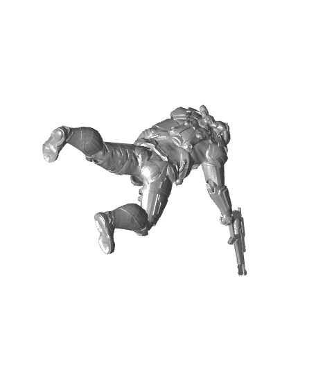 SCIFI - Human Man Soldier power and weapon aiming 1.stl 3d model