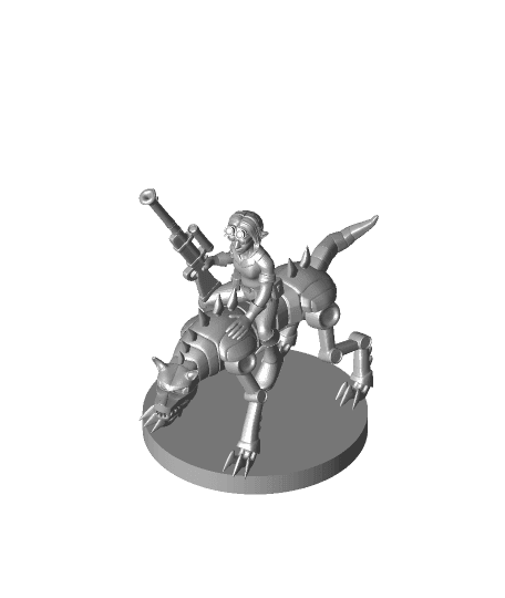 Female Gnome Artificer with Iron Defense Mount 3d model