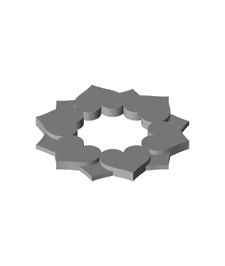 Double Hearts Circle Decoration 💞 3d model