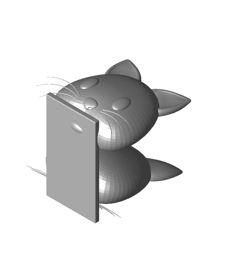3D cat phone holder by Cutekat full viewable 3d model