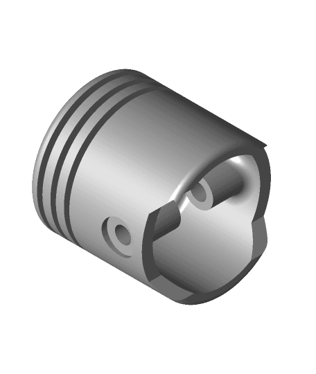 piston key ring with connecting rod by ChiaraMancarella full viewable 3d model