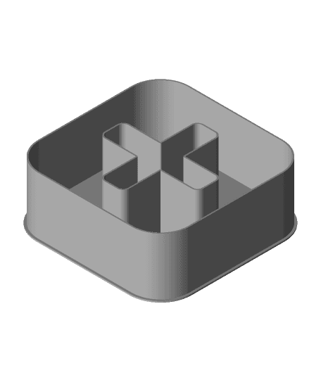 Red Cross logo (Square with a Cross), nestable box (v1) 3d model