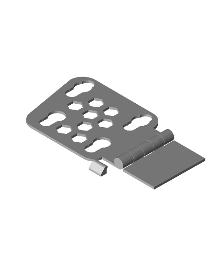 Hinge and Standoffs for Raspberry Touchscreen Case RPI 4B 3d model