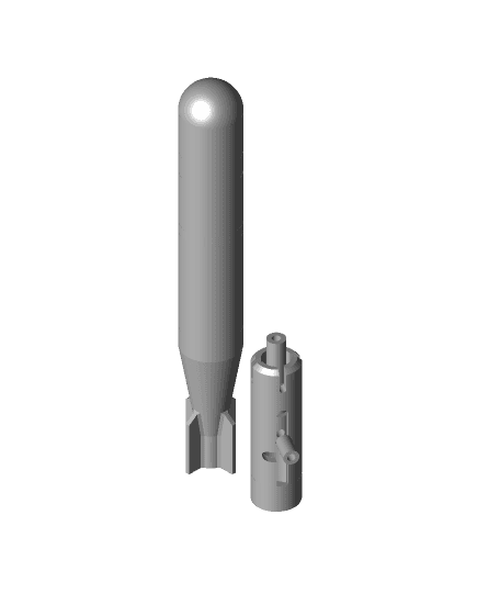 CO2 Pool Torpedo and Launcher by electrosync full viewable 3d model