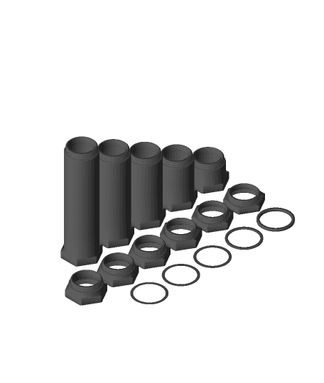 C-Mount Extension Tubes and Spacer Rings 3d model