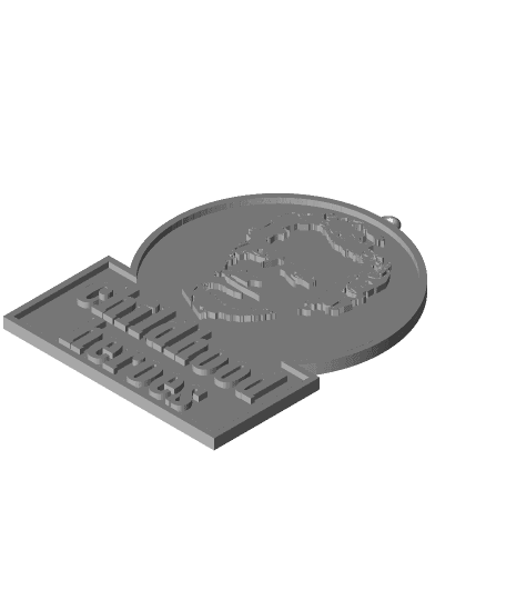 Terence Hill keychain, earring, dogtag, childhood heros by schnurrri full viewable 3d model