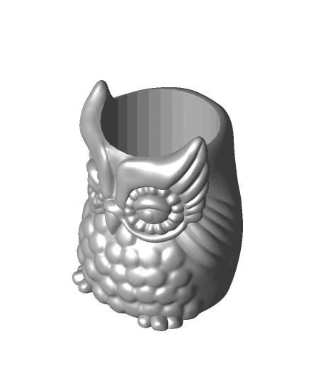 Owl Planter and Owl Pencil pot 3d model