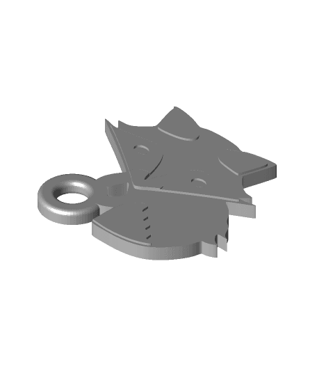 Rocky Racoon Key Ring (two colour or single by Oddity3d full viewable 3d model