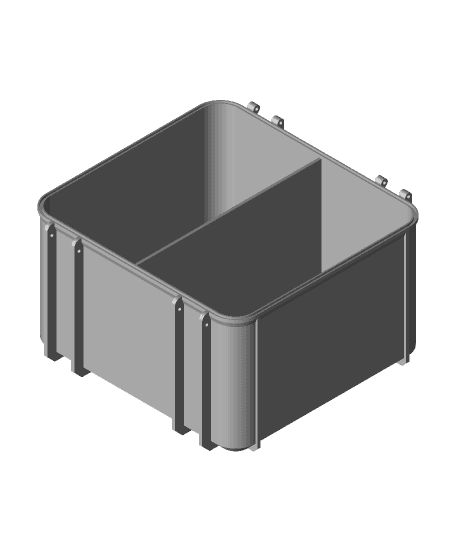 Tool Box Base Large - 2 Vertical Compartments 3d model