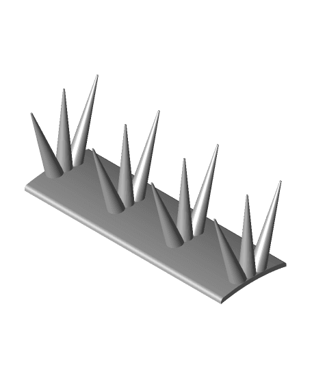 Bird Spikes for a Curved Ridge Tile 3d model