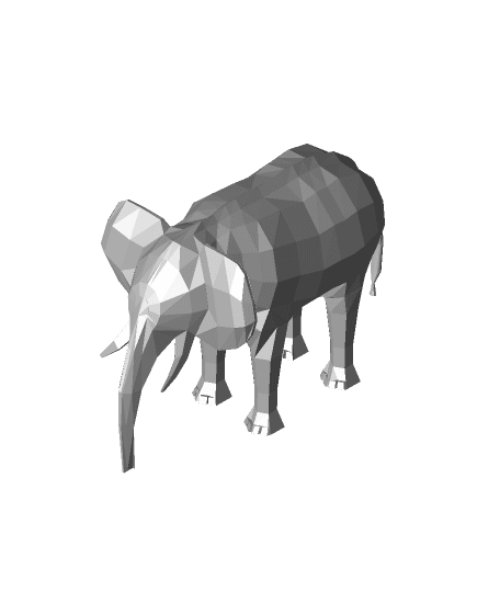 low poly elephant.stl 3d model