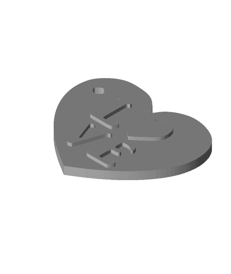 valentine day key chain 3d model