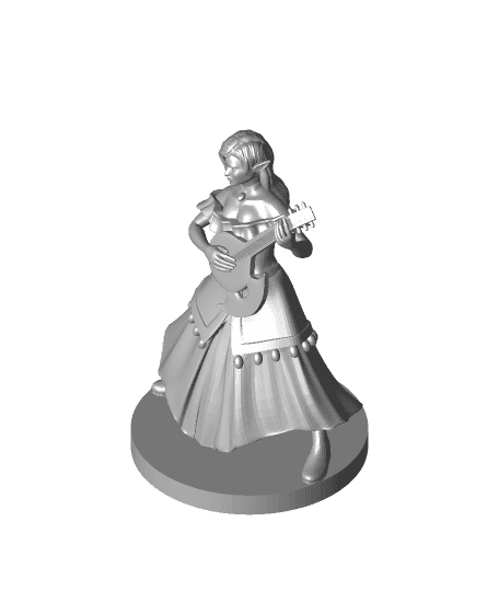 Elven Female Bard 3d model