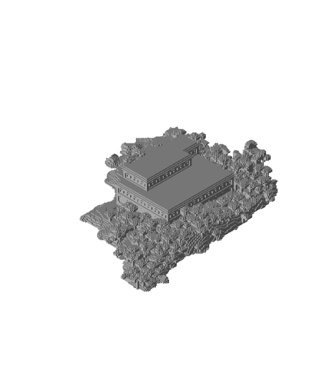 Minecraft Mansion Island V 3d model