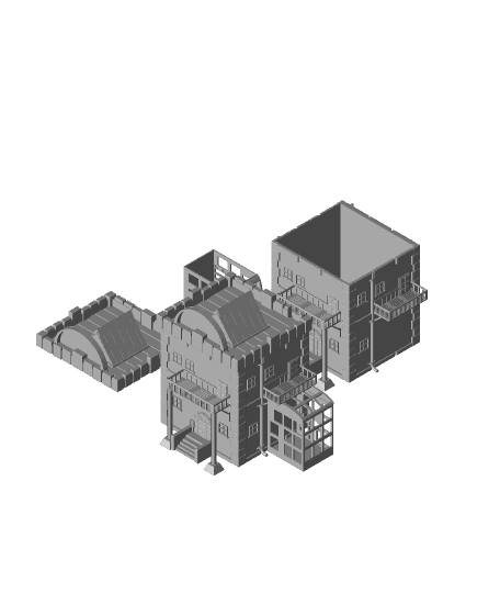 FHW: Mini Town Apartment Building 3d model