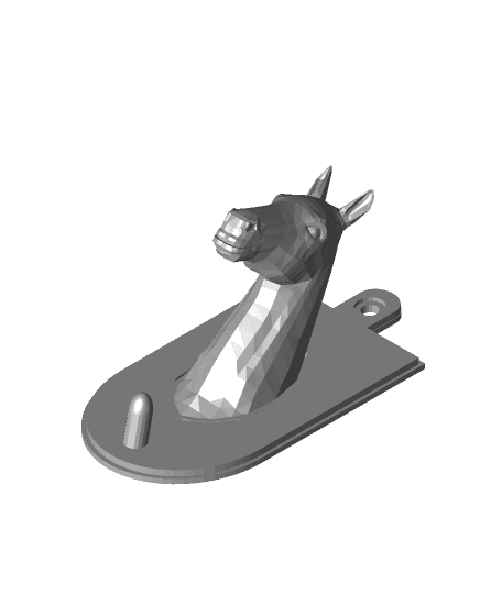 FHW: Two part horse head Key ring holder 3d model