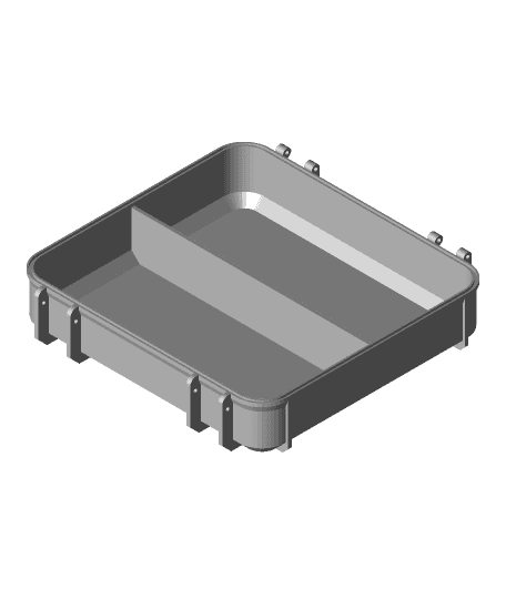 Tool Box Base with Divider - 2 Horizontal Comparments 3d model