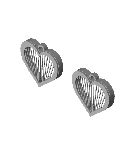 String Heart Earrings by 3dprintbunny full viewable 3d model
