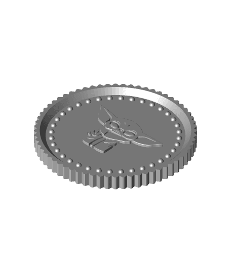 Yoda Grogu coin 3d model