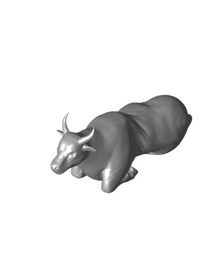 Bull Laying Various Poses 3d model