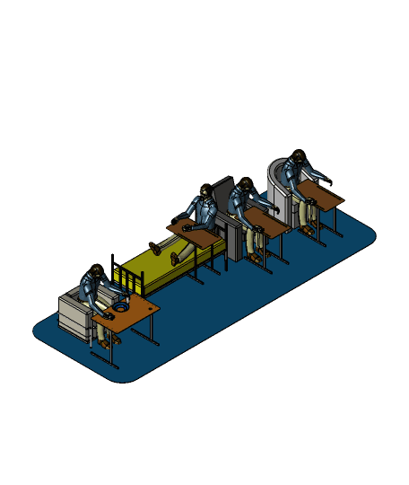 Mesa de refeições - Igap - Santa Casa BH - Estudo de Unificação 3d model