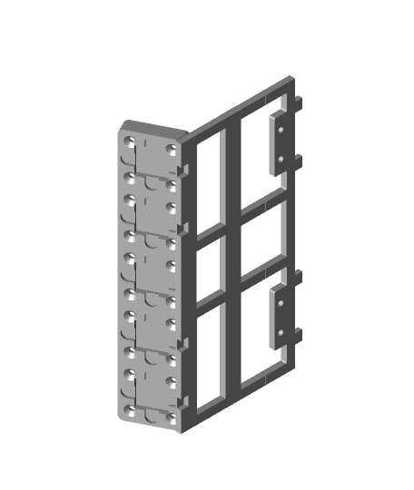 Stackable Wall Mountable Gridfinity base 1x5 and 2x5  by mautobu full viewable 3d model