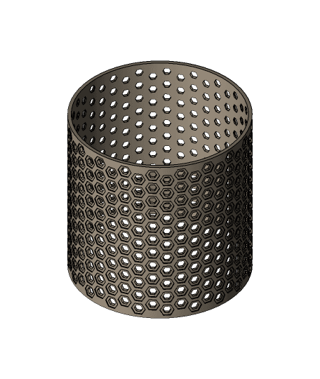 Cylinder with hexagonal pattern on the surface.stp 3d model