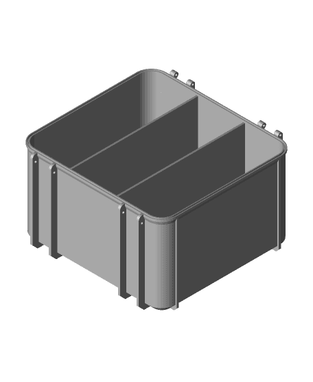 Tool Box Base Large - 3 Vertical Compartments 3d model