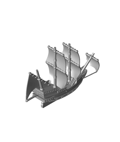 Galleon Ship Model Compatible With DnD Spelljammer 3d model