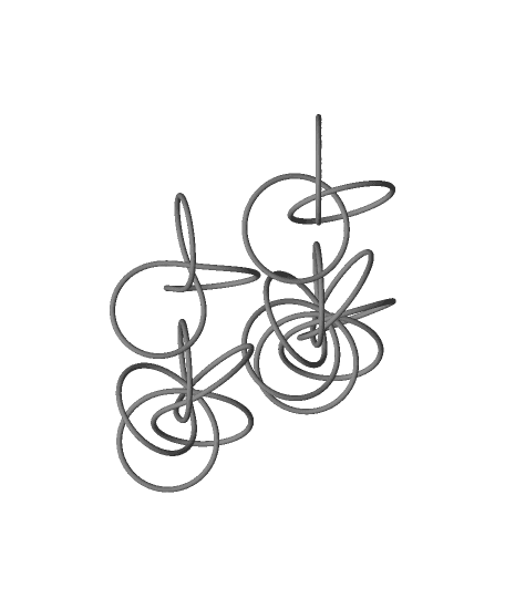 Three torus knots and a torus link 3d model