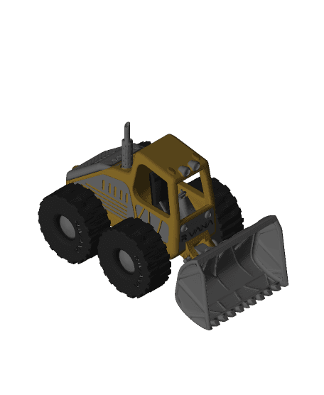 Yellow Bulldozer with Movements 3d model