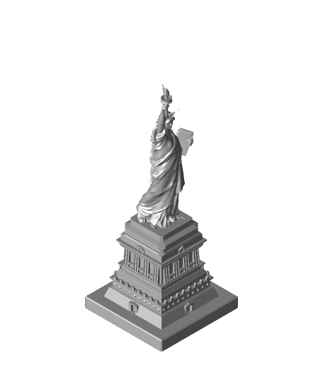 Statue of liberty in manhattan new york 3d model
